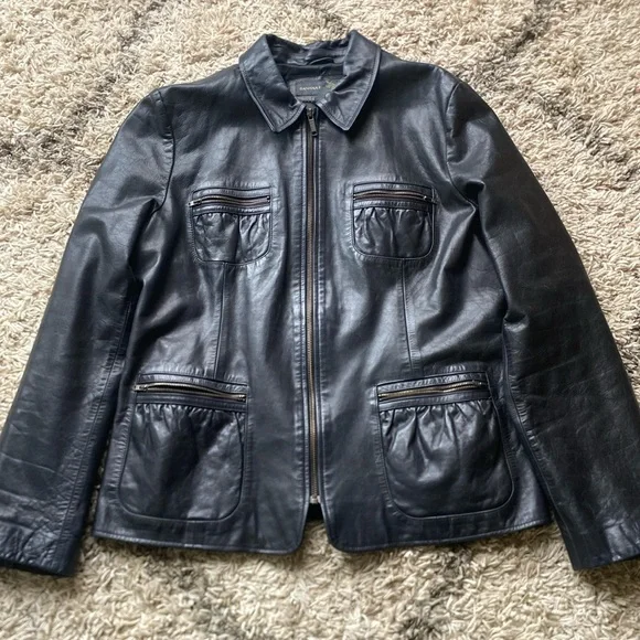 VINTAGE Banana Republic Leather Jacket - Picture 1 of 9